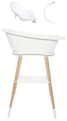 Bebe-jou Set Sense Bañera Básica Blanca + Soporte Sense Blanco + Hamaca Blanco + Tubo Desagüe