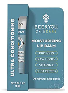 Bee and You 100 % Natural Ultra Conditioning Liquid Lip Balm, Original Beeswax with Propolis + Raw Honey + Vitamin E + Shea Butter, 0,34 oz (10 ml)