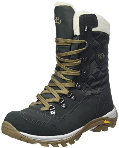 Brütting Damen Fenella Schneestiefel, anthrazit/beige, 42 EU
