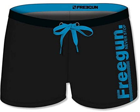 FREEGUN Maillot de Bain Homme (M, Never Stop 2023 Noir/Bleu)