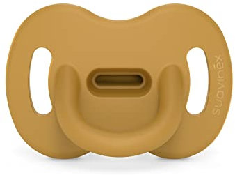 Suavinex, Schnuller aus Silikon, für Babys 6-18 Monate, Schnuller mit physiologischem Sauger Sx Pro, Symmetrisch, Superweich und Flexibel, Einschlafschnuller, Colour Essence, Senf