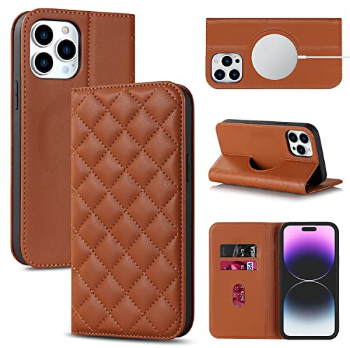 SINQERISHT Mobile Phone Case for Apple iPhone 13 Pro Max, PU Leather Flip Case, Compatible with MagSafe Mobile Phone Case with Stand Function and Magnetic Closure, Shockproof Flip Protective Case