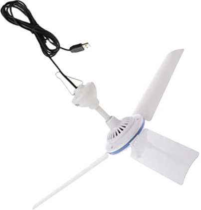 LIFKOME Camping Ceiling Fan Retractable Ceiling Fan Quiet Windy Ceiling Fan Canopy Hanging Fan Kitchen Fan for Camping Tent Hanging Fan Gazebo Tent Plastic White Household Mosquito Net