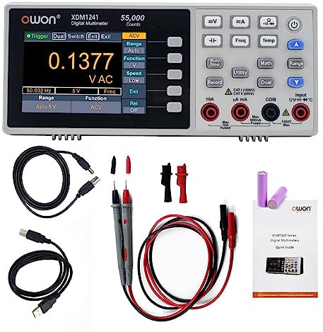OWON XDM1241 Multimetro da banco portatile, 55.000 conteggi True RMS, tester digitale multi per laboratori e fabbriche
