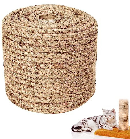 GIGIIS Juteseil 30m Natur Hanfseil 8mm Jute Tauwerk Juteschnur Tauwerk Seile für Dekoration DIY IST-Bild Basteln Verpackungen