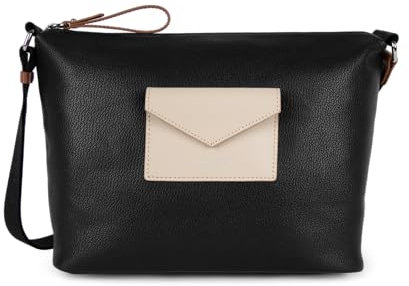 LANCASTER | Maya KBA - Sac beSace Noir - Galet rosé - Cognac