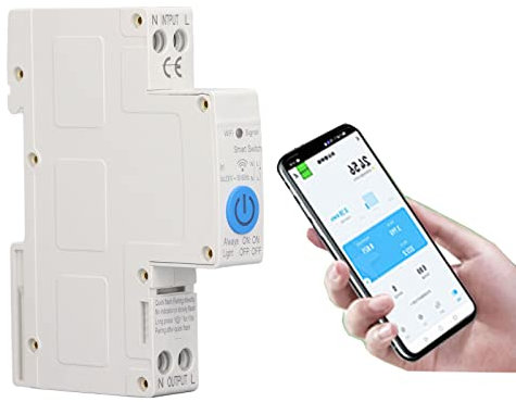 Interrupteur Disjoncteur Intelligent 1P 40A avec Fonction de Mesure pour Télécommande de Téléphone Portable Tuya ZigBee AC230V économie D'énergie pour Appareils Ménagers