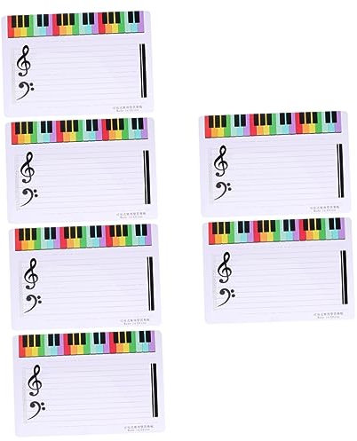 STOBOK Wipeable Music Board 6 Pcs Music Lapboards Music Teaching Tool Dry Erase Music Board Music Writing Pad Music Notation Whiteboard Mini Whiteboard Magnetic Writing Board Rewritable Laptop Work