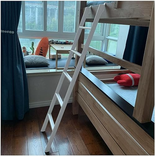 TONG TONG Cm Scala A Castello Superiore,Camper Rimorchio Camper In Metallo Scaletta Di Risalita, A Pavimento E Con Ganci Scala Per Letto A Soppalco, Bambini Adulti (155cm, Bianco)