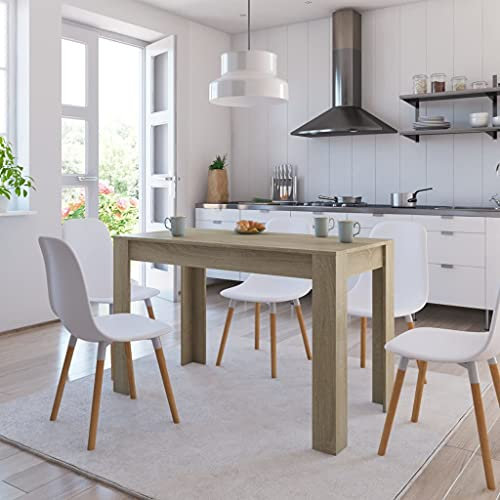 MNISDFL Konferenztisch Bartisch Stehtisch Balkontisch Esstisch Sonoma-Eiche 120x60x76 cm HolzwerkstoffLeicht zu montieren