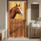 Riyidecor Stall Half Rv Horse Shower Curtain 36Wx72H Inch Rustic Single Narrow Curtains Barn Door Small Farm Country Animal Western Wildlife Bathroom Decor Fabric Polyester Waterproof 7 Pack Hooks