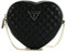 GUESS Damen Rianee Quilt Heart Bag Abendtasche, Umhängetasche, Schwarz