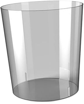 DimyFew Papelera, Contenedor de Basura, Transparente, Minimalista, Redondo, Papelera, Papelera para Oficina, Tocador, Hogar, Habitación Infantil, Cocina, Gris S, Individual