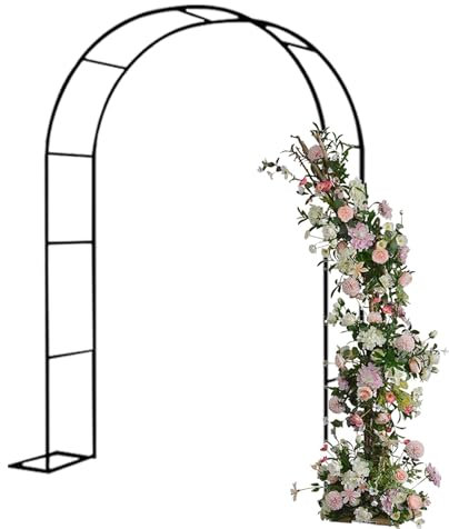 Gartenbogen, Metalllaube, Pergola-Gitter, Hochzeitstorbogen für Klettern von Ranken und Pflanzen, Glower-Gitterbogen, Hintergrundständer für Partys, Zeremonien, Blumenlaubenbogen(Size:120x220x40CM/3.9