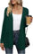 Yommay Cardigan da donna elegante casual leggero donna autunno manica lunga maglione con tasche, verde scuro, M