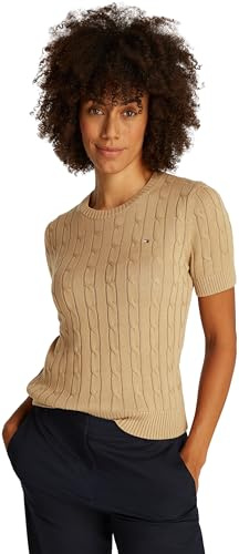 Tommy Hilfiger Damen Pullover Strickpullover, Beige (Safari Canvas), XL