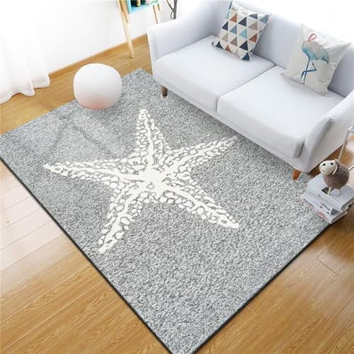 AU-OZNER Teppich Wohnzimmer rund Grauer Teppich, Yoga-Küchenteppich, einfach zu verlegengünstig Teppich,grau,40x60cm