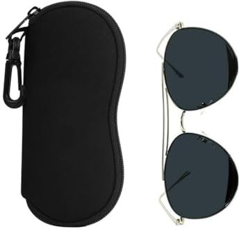KOMUNJ Custodia per occhiali, organizer per occhiali da sole, pratica chiusura lampo, Cerniera Custodia per Occhiali Portatile Borsa per Occhiali da Sole Astucci per Occhiali per Donna Uomo Occhiali