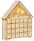 HOMCOM Adventskalender zum Befüllen 24 Schubladen Fächer Weihnachtskalender mit LED-Lichtern Adventskalenderbox Weihnachtsdekoration DIY MDF-Platte Naturholz 26,6 x 6 x 30 cm
