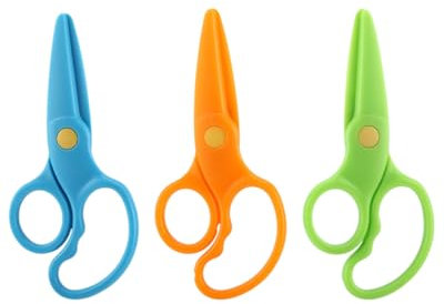 MYGLOAR Lot de 3 Ciseaux de Sécurité, Mini Kids Convient aux Jeunes Enfants,10,7cm Plastique PP Ciseaux à Papier pour Enfants d'âge Préscolaire,Pour les à Partir de 2 ans