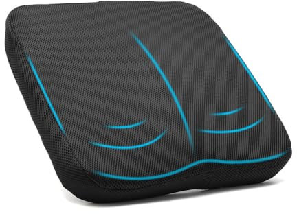 Sitzkissen, Ergonomisches Memory Foam Sitzkissen Orthopädisch, Tragbares Sitzkissen für Bürostuhl, Auto, Rollstuhl, Gaming-Stuhl, Erhöht Sitzkomfort, Fördert Durchblutung und Entlastet das Steißbein