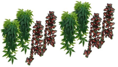 Toddmomy 8pièces Plantes Reptiles Suspendues Vignes Artificielles Décoratives avec Ventouses pour Terrarium Et Habitat Animaux