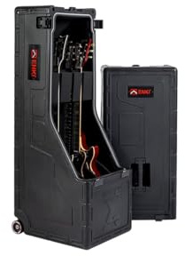 ENKI X-3 Electric/Acoustic Guitar Case Black, hochstabiler Tour-Koffer für Zwei (2) Akustikgitarren oder DREI (3) E-Gitarren, schwarz