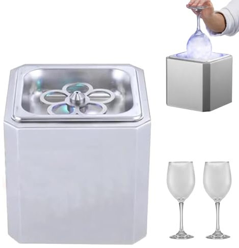Commercial Mini Ice Cup Machine, 28W Instant Glass Froster with Neon Atmosphere Light, 6-second Quick Freezing Of Wine Glasses, for Bar, Coffee Shop, Restaurant, Kitchen, Hotel