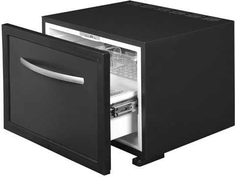 Smad 12V Caravan Drawer Fridge 45L, 12v 240v 2 Way Fridge for Caravan,RV,Campervan,Truck,House,Quiet, Three-level Cooling Adjustment 4℃-13℃