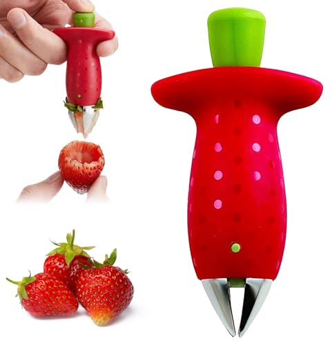 Strawberry Huller Stem and Leaf Remover Fruit Corers Tool for Tomato Stem | Tomato Stem Remover, Core,Leaf,and Hull Kitchen Tools and Picnic Gadgets for Fruits Vegetables strawberry huller stem remover