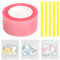 Nano Tape Bubble Kit mit Strohhalmen und dekorativen Füllungen DIY doppelseitig Nano Tape Elasticballons für Mädchen Jungen Kinder (Pink)