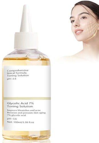 AstraVox 7% Glycolic Acid Toner, Feuchtigkeitsspendendes Gesichtswasser, Glykolsäure-Peeling, Verkleinert Poren, Entfernt Akne, Ölkontrolle, Hellt Fahle Haut Auf, Sanft Für Alle Hauttypen