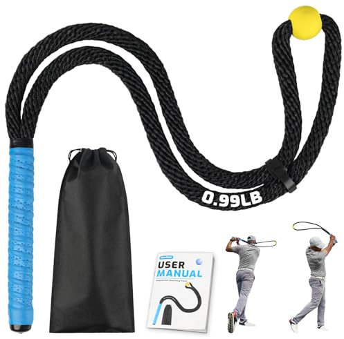 NewShot Weighted Premium Golf Rope Swing Trainer, Professional Golf Swing Rope, Warm-Up Training Tempo Aids with Ball and Grip to Improve Speed, Rhythm, Flex & Strength for All-Level Golfers
