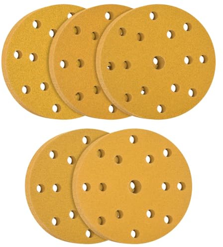 Flintronic 5 Pezzi Carta Vetrata, 15mm Disco Abrasiv A Grana 8/1/12/15/18, Levigatrice Per Muro, Orbitale E Legno, Rimuove la ruggine da legno, metallo, gomma, cuoio, plastica, vernice