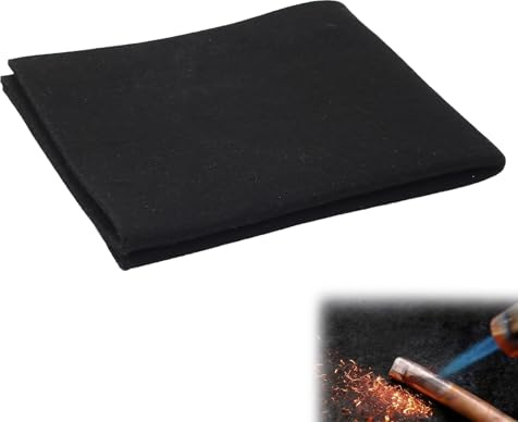 ANEELV Feuerfeste Unterlage 45 x 60 cm Hitzeschutzmatte | 6mm dick, 1000°C hitzebeständig, nicht brennbar, zuschneidbar, Brandschutz für Schweißen, Löten & Kamin