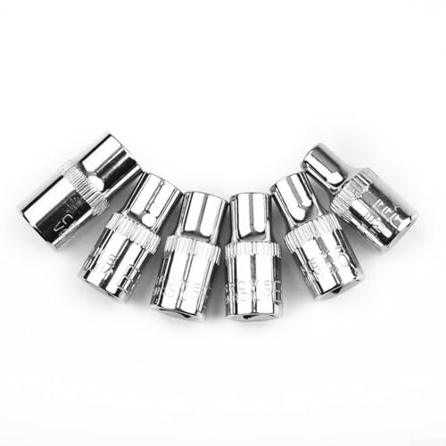 6-teiliges E-Steckschlüssel-Set für Torx-Sternschrauben – E4 E5 E6 E7 E8 E10 Antriebs-Bits, wärmebehandelter 50# Stahl, verchromt, für langlebiges Handwerkzeug für Automobil- und Heimwerker