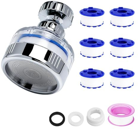 GZRXIOUS Filtro Acqua Rubinetto, con 6 Elementi Filtranti in Cotone PP