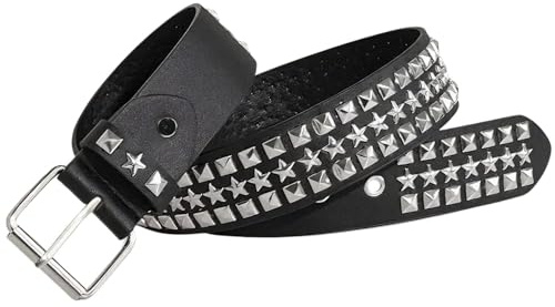 Lyivisk Nietengürtel im Punk Stil für Alltag und Party Szenen, Studded Belt für Jeans und Kleidung, Verstellbarer Gürtel als Ausdruck Individueller Mode