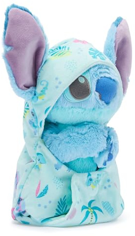 Disney Store Official - Lilo & Stitch - Stitch - Disney Babies - Kleines Kuscheltier in Wickeldecke - Plüschtier - 27 cm