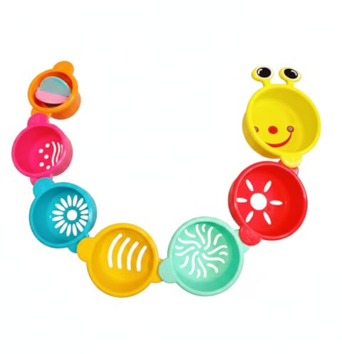 Sjfbebsy Baby Bath Toys, 7-layer Caterpillar Stacking Cups For Early Learning, Color & Size Recognition, Bathtub Water Play - 1 year old baby bath toy