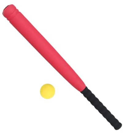 KTUXZCI Giochi di baseball per bambini Mazza da baseball in spugna Attività inclusiva divertente Coltivare abilità e coordinazione tra i giovani giocatori , Rosso , 54 centimetri