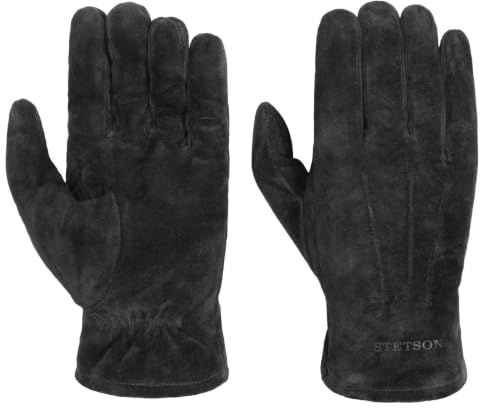 Stetson Pigskin Leather Gloves Plain-Colored Men Autumn Winter