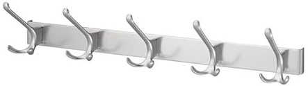 Hermeta Huthaken-Leiste 0822-0825 5 Hak.A.96mm LM.silberf.elox.H.102mm