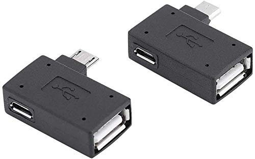 INNOV8 (1 set) Adattatore USB 2.0 OTG ad angolo destro e sinistro Micro 5 pin USB 2.0 OTG Host, compatibile con Streaming TV Stick, PS Classic, Pi Zero, S/NES Classic Mini console di gioco Nintendo