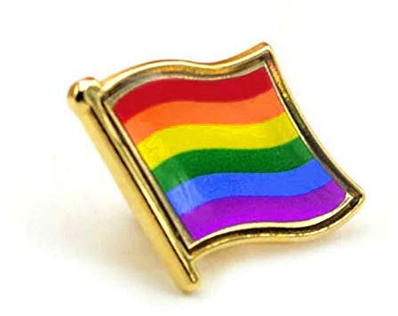EROSPA® Ansteck-Pin Fahne/Flagge Rainbow/Regenbogen - Anstecknadel - Damen/Herren - Gay Pride Lesbian LGBT