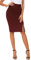 Damen Business Solide Hohe Taille Bleistiftrock Seitenschlitz Dehnbar Bodycon Midirock Knielang (M, Weinrot)