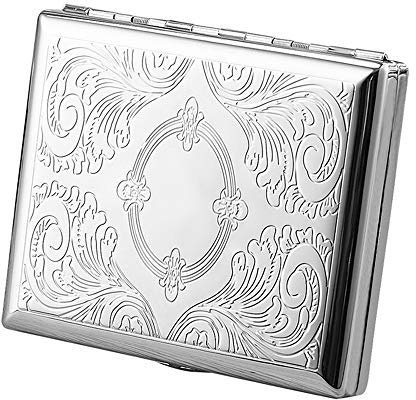 EKdirect Silver Metal Cigarette Case Box for 20pcs Cigarettes 84mm