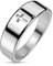 Paula & Fritz® Edel-stahlring Silber 6mm breit Jesus Kreuz Damen-Ring Herrenring Verlobungs-Ring Freundschaftsring Partnerring R-M7244_70