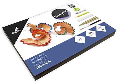 Zeichenblock Kangaro A5 schwarz 300 gram 50 Blatt schwarz