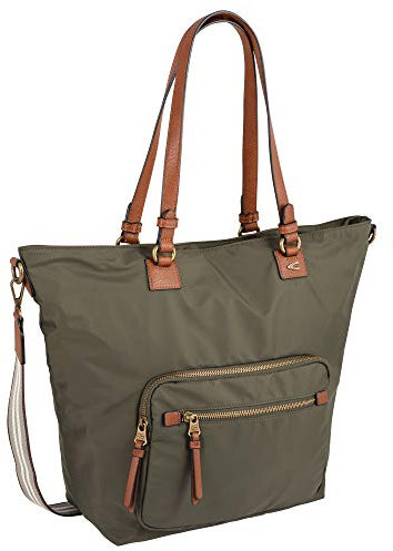 camel active Bari Damen Shopper Umhängetasche Reißverschluss Groß Grün